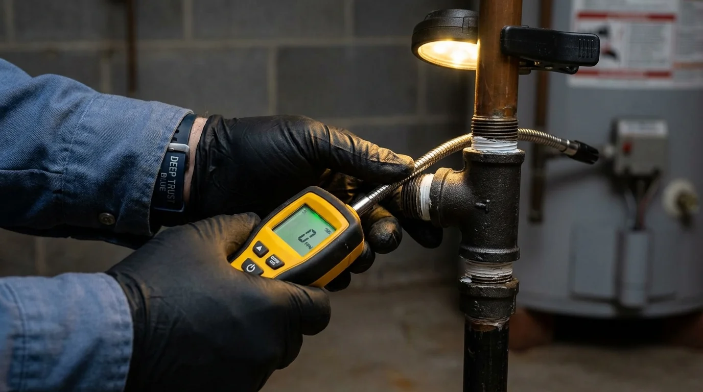 Gas leak detection with electronic sniffer by Johns Plumbing LLC in Goldendale