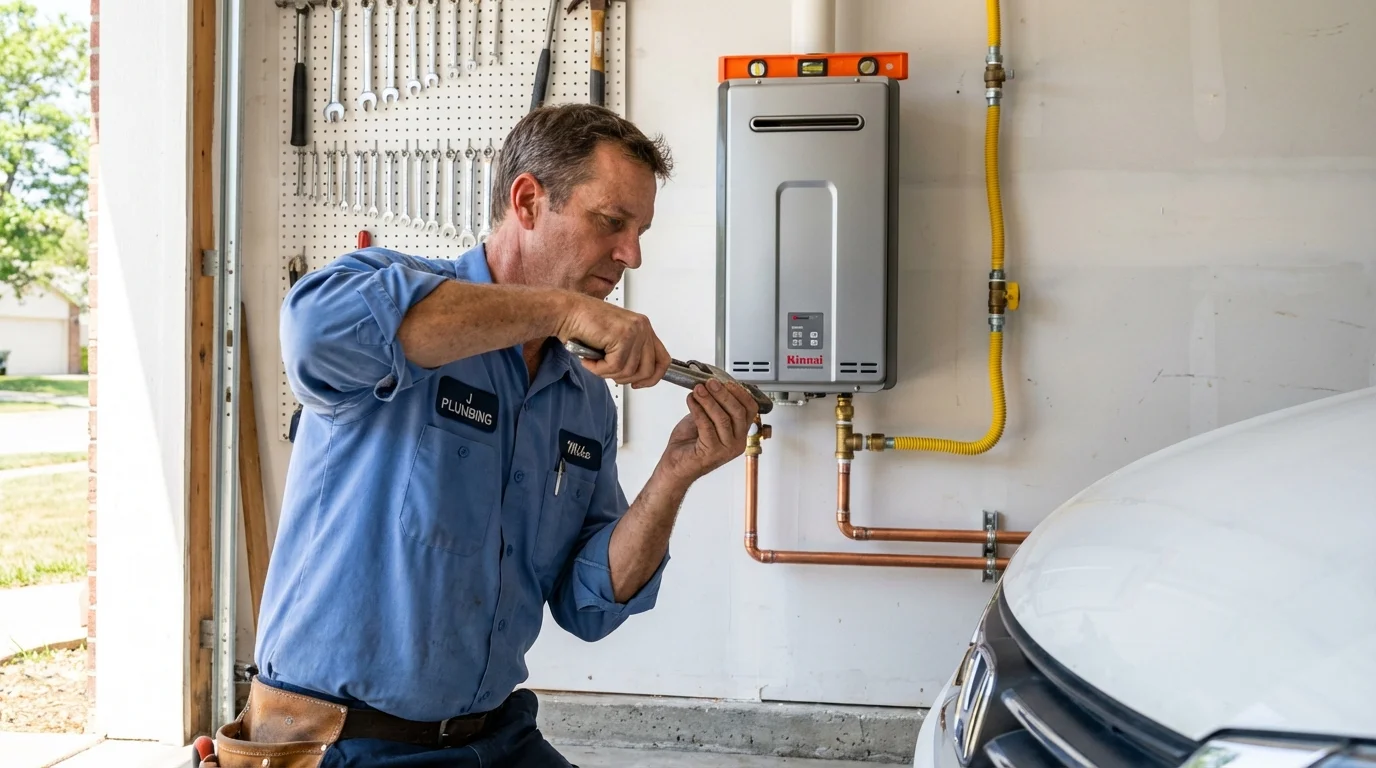 Tankless water heater installation by a Johns Plumbing LLC plumber in Goldendale